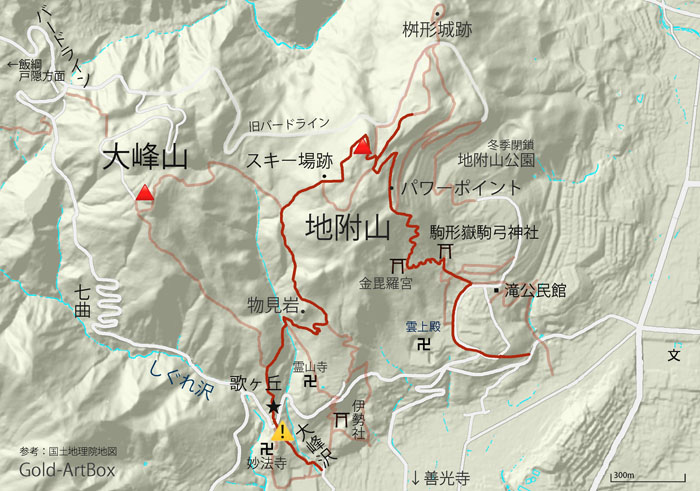 地図：地附山