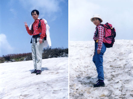 photo 山頂近くに残っている雪渓・伊吹山