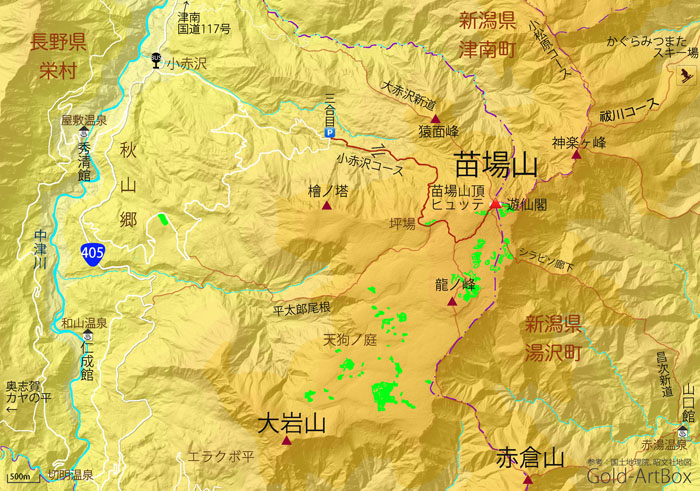 苗場山登山地図