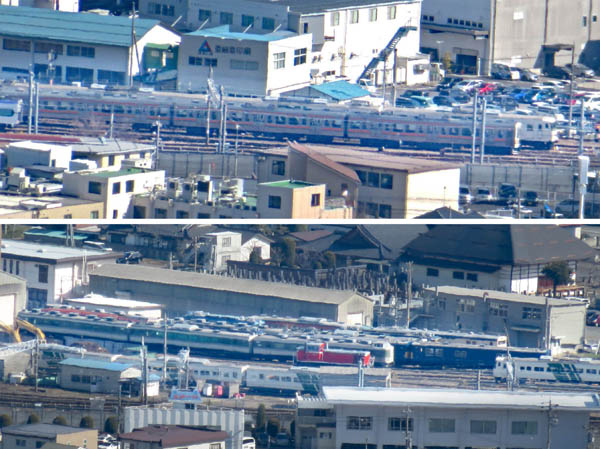 photo：電車がいっぱい・地附山から